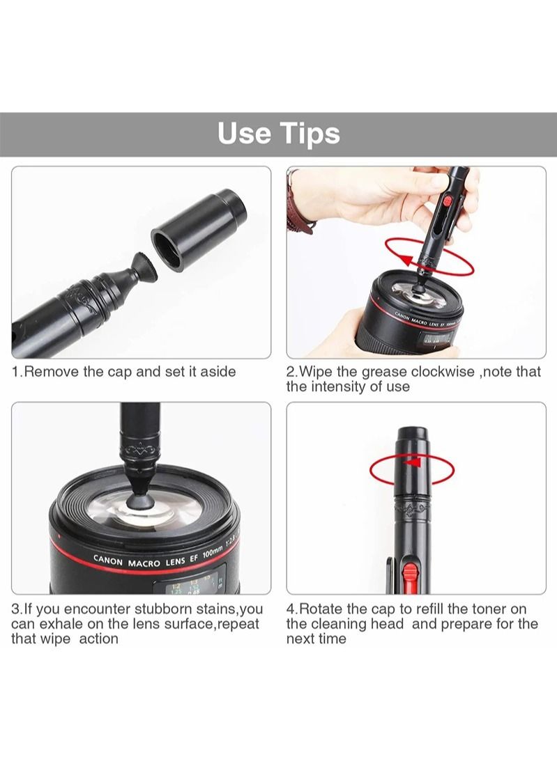 GHavii 15 in 1 Camera Lens Cleaning Kit for DSLR Camera Canon Sony Nikon Mirrorless Camera Sensor Cleaning Kit Includes Lens Blower/Cleaner/Cotton Swab/Cleaning Cloth/Cleaning Pen/Cleaning Brush - Image 5