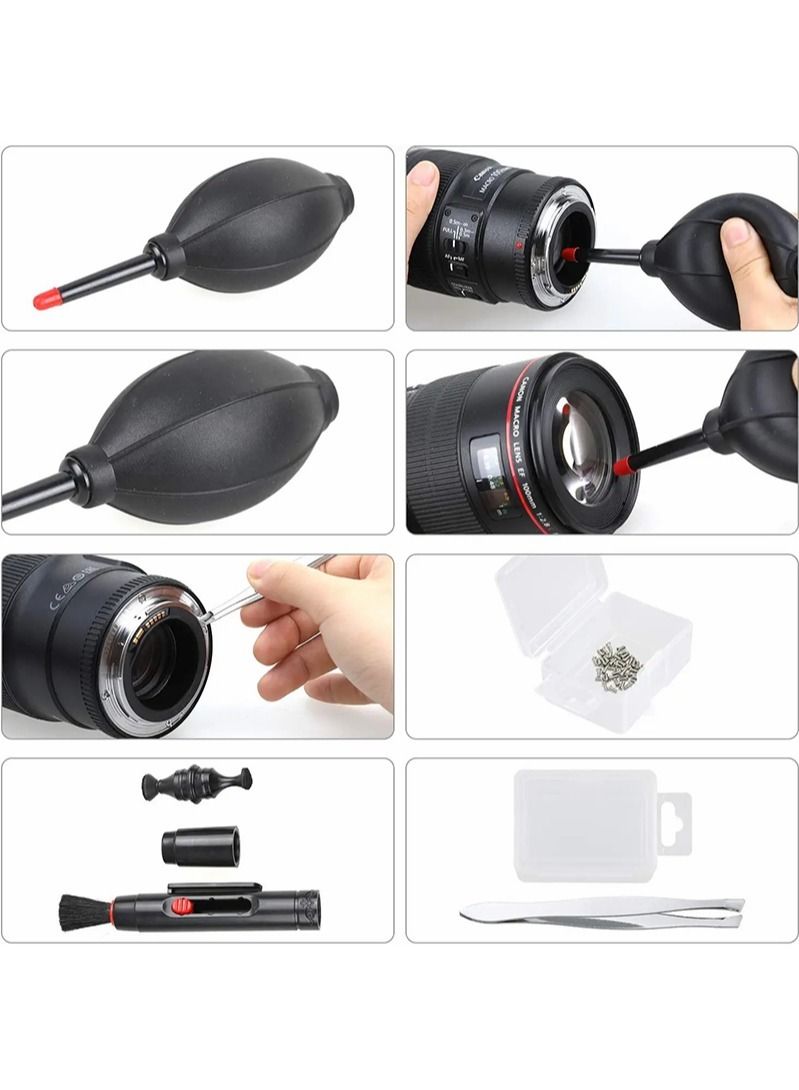 GHavii 15 in 1 Camera Lens Cleaning Kit for DSLR Camera Canon Sony Nikon Mirrorless Camera Sensor Cleaning Kit Includes Lens Blower/Cleaner/Cotton Swab/Cleaning Cloth/Cleaning Pen/Cleaning Brush - Image 3
