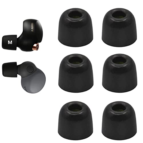 JNSA Replacement for WF 1000XM4 1000XM5 C700n Linkbuds S Memory Foam Ear Tips Noise Canceling Foam Eartips Ear Plug Ear Tip M Size 3 Pairs, [Fit in Case], Black,Medium Size (Foam4XM4B3PM) - Image 1