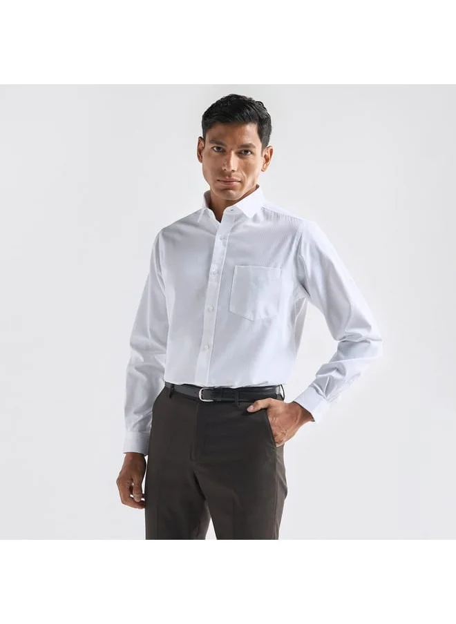 FAV Striped Regular Fit Shirt with Long Sleeves and Pocket