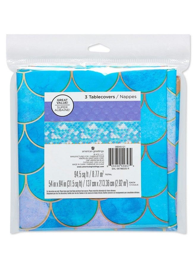 American Greetings Mermaid Party Supplies Plastic Table Covers (3 Count)  - Image 5