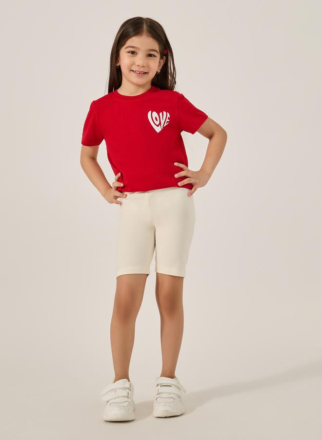 ستايلي شورت قطن للدراجات الهوائية بلون سادة - Image 2