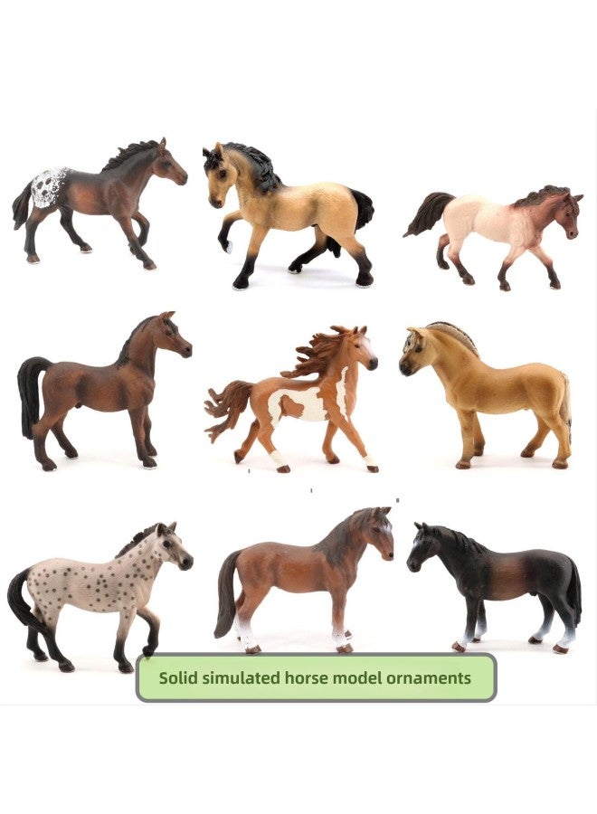 Solid Simulation Animal Model Horse Horse Horse Horse Horse Black Horse Horse Children's Cognitive Toys Animal Model Horse Ornaments-Color:Appaluzsa Stallion 127-151  - Image 2