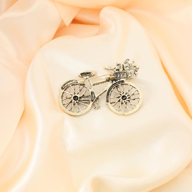 Vancy Utopia Crystal Rhinestone Creative Bicycles Brooch Pin for Women Retro Elegant Handmade Blue Brooches Pins Classic Wedding Fashion Jewelry Accessories Gift - Image 4