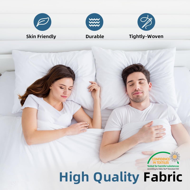 YSTHER 26x26 Euro Pillow Inserts Set of 2, Premium Down Feather Pillows for Couch & Bed - Hypoallergenic, Machine Washable, Fluffy Decorative Throw Pillow Inserts (White) - Image 5