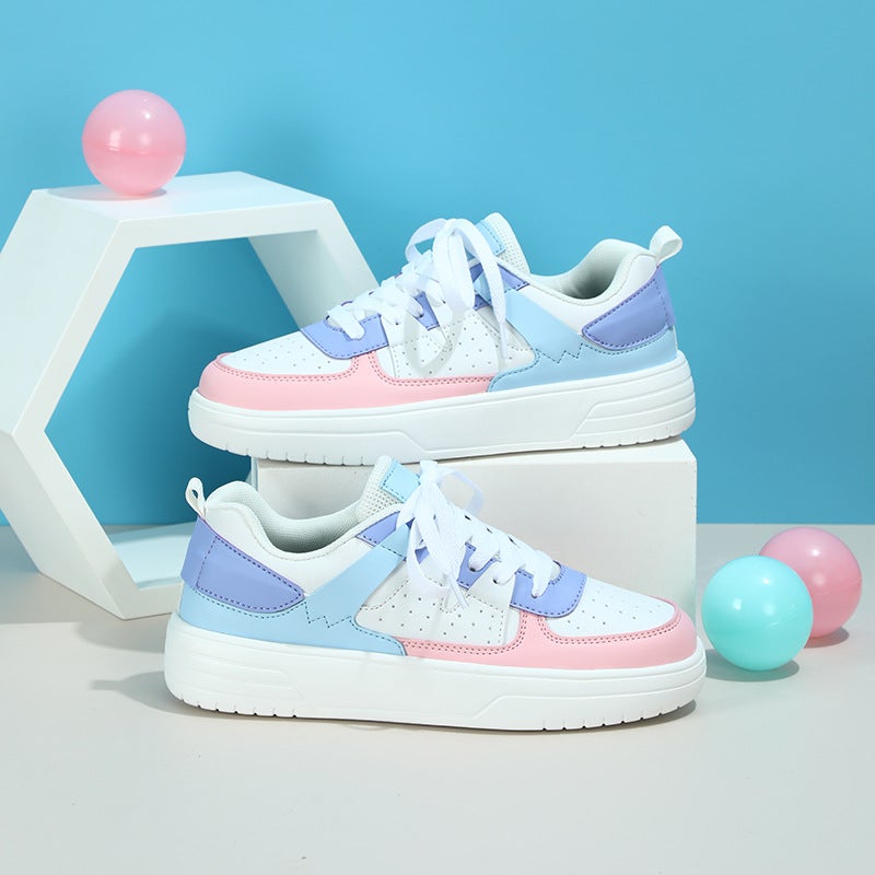 Korean Style Trendy Lover's Platform Shoes Soft Sole Comfortable Sports Shoes Lace-up Fashion Outdoor Casual Women's Shoes - Image 4