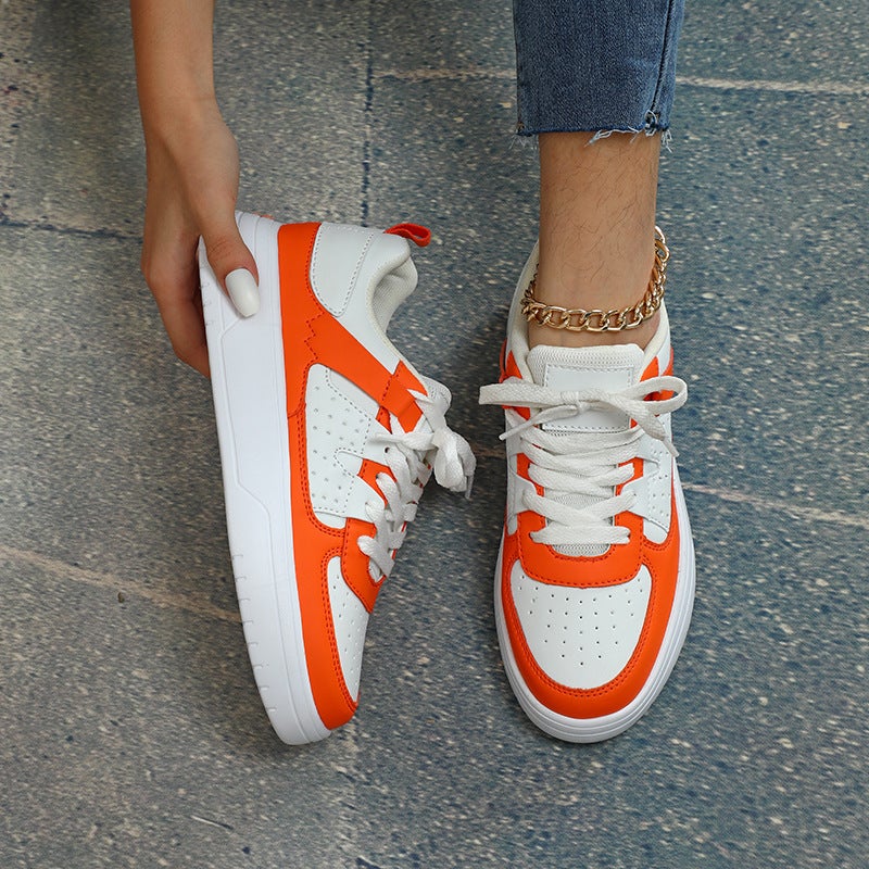 Korean Style Trendy Lover's Platform Shoes Soft Sole Comfortable Sports Shoes Lace-up Fashion Outdoor Casual Women's Shoes - Image 3