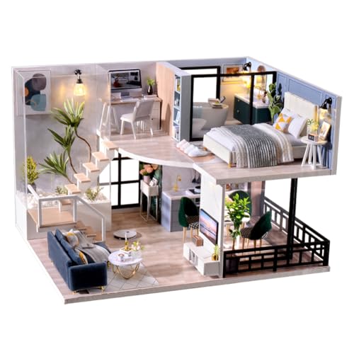 RHZN Miniature House Kit Dollhouse Kit Miniature Kit DIY Mini House Building Kit for Adult - Image 1