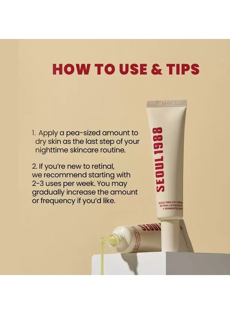 K-SECRET كريم العين SEOUL 1988: ريتينال ليبوسوم 4% وفول مخمر لمكافحة الشيخوخة والتفتيح وإزالة التجاعيد لبشرة شابة (قد يختلف التغليف) - Image 5
