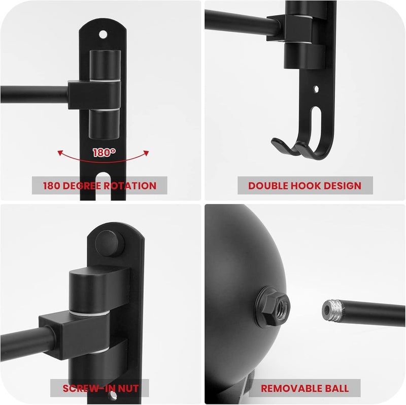 LIFXIZE Helmet Hanger Wall Mount with 180° Rotation and 2 Hooks - 2 Pack - Image 4