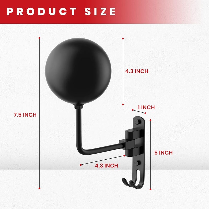 LIFXIZE Helmet Hanger Wall Mount with 180° Rotation and 2 Hooks - 2 Pack - Image 2