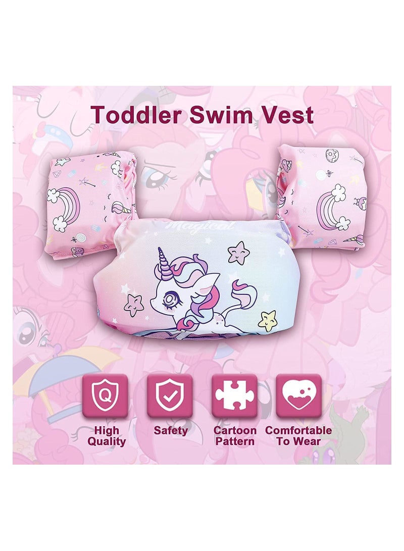 GGEROU Toddler Swim Vest,Swim Arm Bands,Kids Water Wings Arm Floaties,Unicorn - Image 2