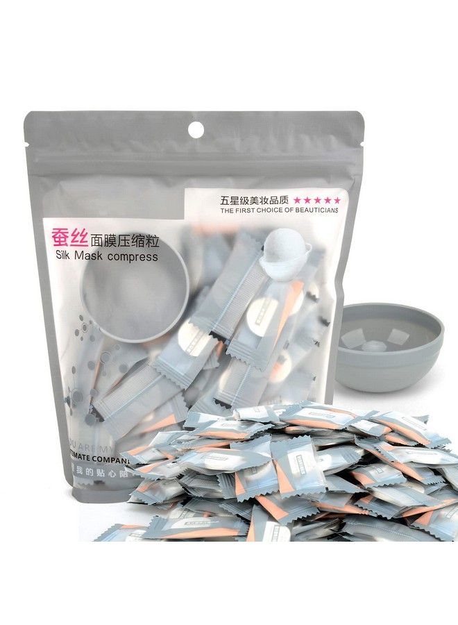 TinLeJa 100Pcs Compressed Facial Mask Disposable Diy Cosmetic Compressed Facial Mask Sheet Mask Paper Skin Care Wrapped Masks With Mask Bowl - Image 1