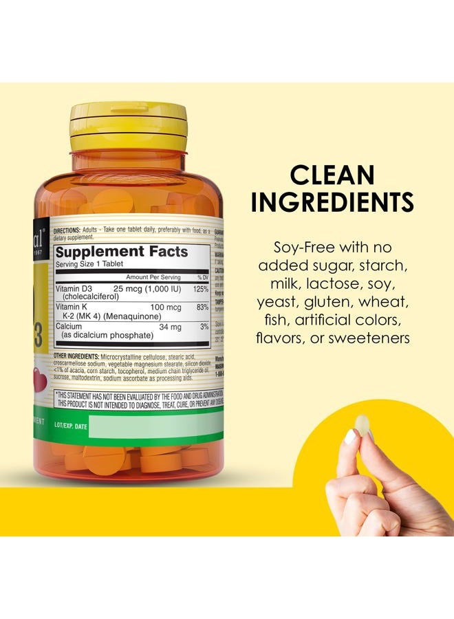 Mason Natural Vitamin K2 + D3, 300-Day Supply, with Calcium for Normal Bone and Muscle Support, 100 Tablets (Pack of 3) - Image 5