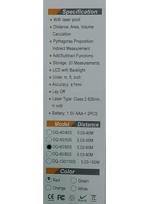 VTH WITH TAGLINE ABSOLUTE TOOLING SOLUTIONS VTH Laser Distance Meter 60m OQ60 Laser Distance Meter 60m OQ60 NonMagnetic Engineers Precision Level 12 cm  - Image 2