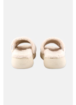 TOMS Women Alpargata Mallow Slip On Faux Mohair Slippers, Beige  - Image 2