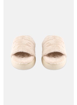 TOMS Women Alpargata Mallow Slip On Faux Mohair Slippers, Beige  - Image 4