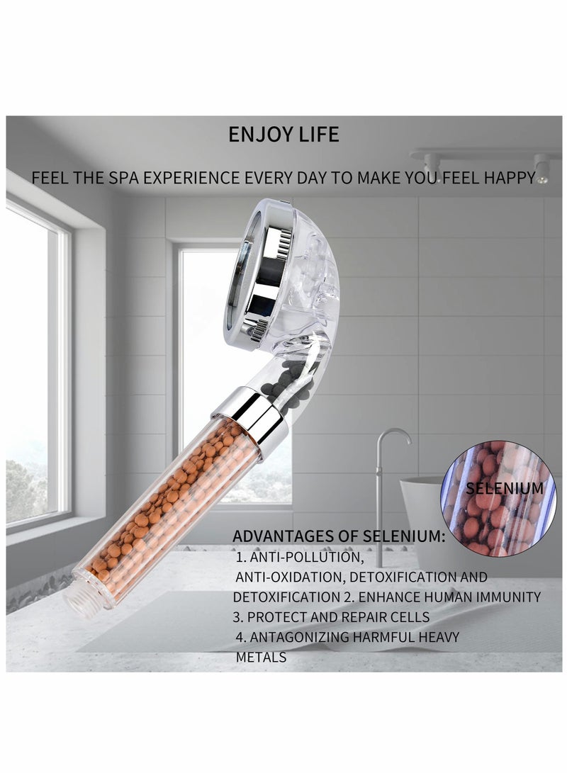Zikra Shower Head Filter, Handheld Shower Heads Water Saving Filtration with 3 Spray Settings, Low/Rainfall/High Pressure Handheld Shower Heads for Hard Wate, Lucency - Image 4