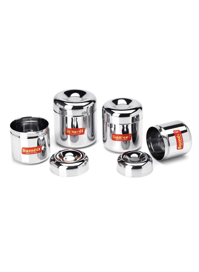 Sumeet Stainless Steel Vertical Utility Canisters/Ubha Dabba/Storage Containers Set Of 4Pc (125Ml,160Ml,200Ml,280Ml), Black - Image 2