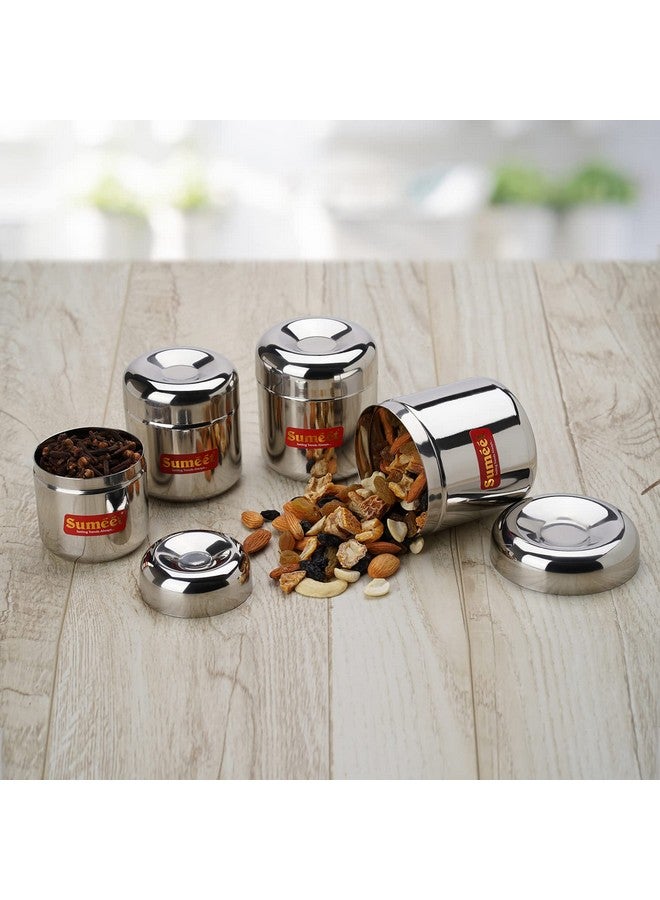 Sumeet Stainless Steel Vertical Utility Canisters/Ubha Dabba/Storage Containers Set Of 4Pc (125Ml,160Ml,200Ml,280Ml), Black - Image 3