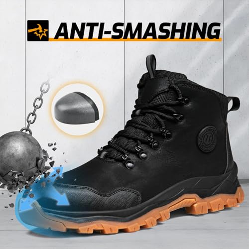 SFSDOUN Work Boots for Men,Puncture-Resistant Industrial Safety Boots,Lightweight Non Slip Work Shoes,Construction Indestructible Steel Toe Work Shoes. - Image 3