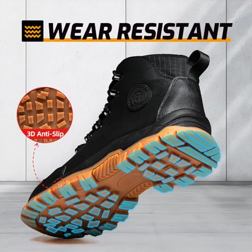 SFSDOUN Work Boots for Men,Puncture-Resistant Industrial Safety Boots,Lightweight Non Slip Work Shoes,Construction Indestructible Steel Toe Work Shoes. - Image 5