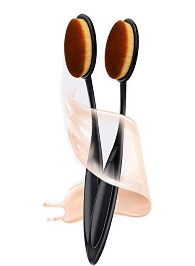 DNHCLL 2 PCS Professional Oval Loose Powder Toothbrush Foundation Makeup Brushes for Blending Liquid, Cream or Flawless Powder Cosmetics - Image 1