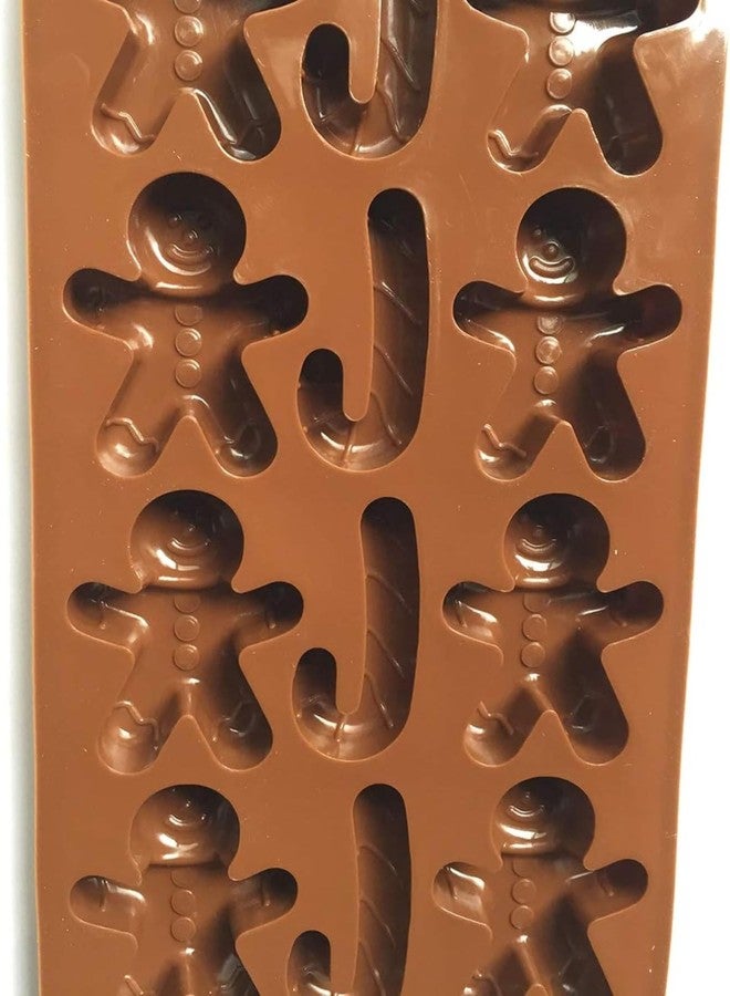 Bake House 2pcs Christmas Silicone Molds for Baking Jelly Soap, Candy Cane, Gingerbread Men Chocolate Candy Mold (2 Shapes) - Image 4