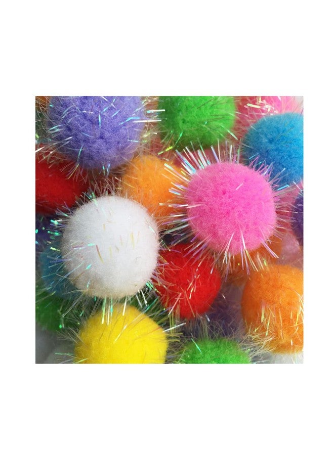 RIMOBUL 20PCS 1.5INCH Extra Large Cat's Favorite Chase Glitter Ball Toy Sparkle Pom Pom Balls - Image 1