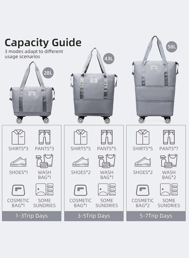 A large-capacity, wheeled, and wet-dry separated travel bag for students, ideal for short trips and carrying luggage. - Image 1