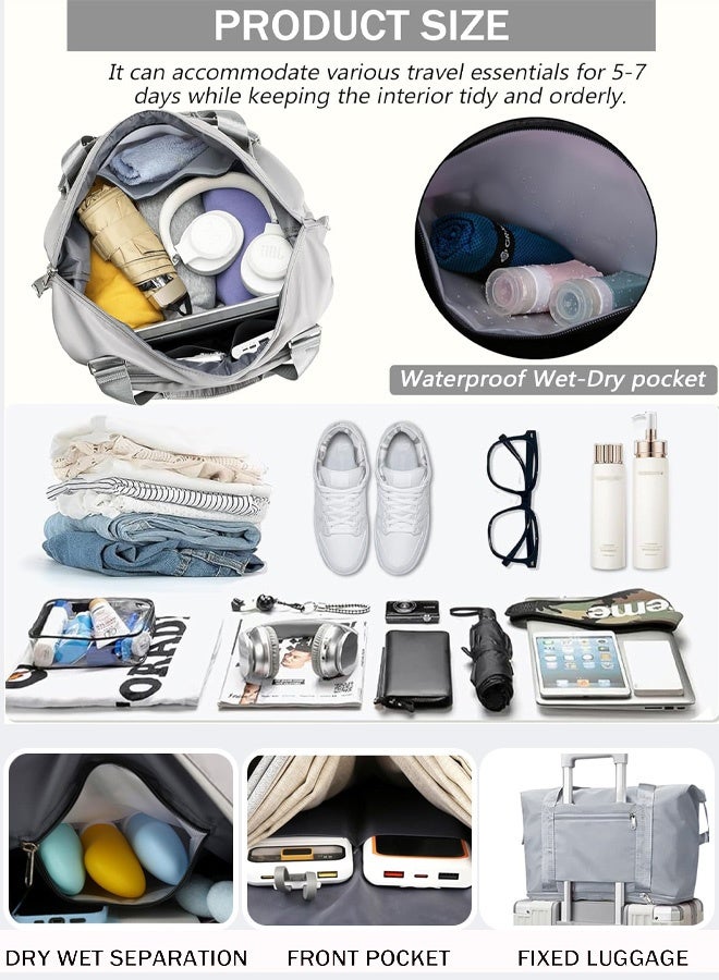 A large-capacity, wheeled, and wet-dry separated travel bag for students, ideal for short trips and carrying luggage. - Image 4