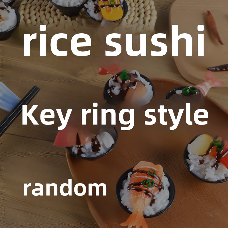 Miniature PVC Sushi Rice Toy ModelRice Sushi-Key Ring Random Rice Sushi-Key Ring Random 
