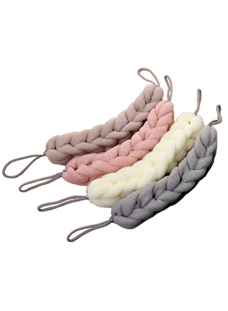 Oasisgalore 4 Packs Long Stretch Back Sponge with Rope Handles Back Scrubber Bath Shower Mesh Sponge for Men and Women  - Image 1