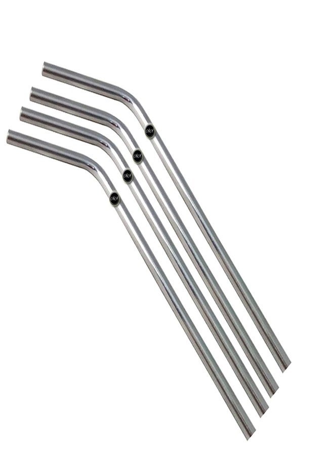 AIA India Bent Drinking Stainless Steel Straws, Bar Accessories | Length 8.00 INCH | Set of 4 - Image 2
