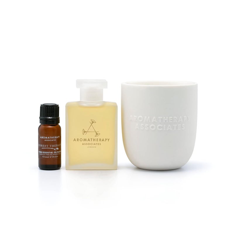 Aromatherapy Associates Moment of Grounding Luxurious Holiday Gift Set Includes Forest Therapy Bath Shower Gel Pure Essential Oil Blend and Candle 1 count - Image 5