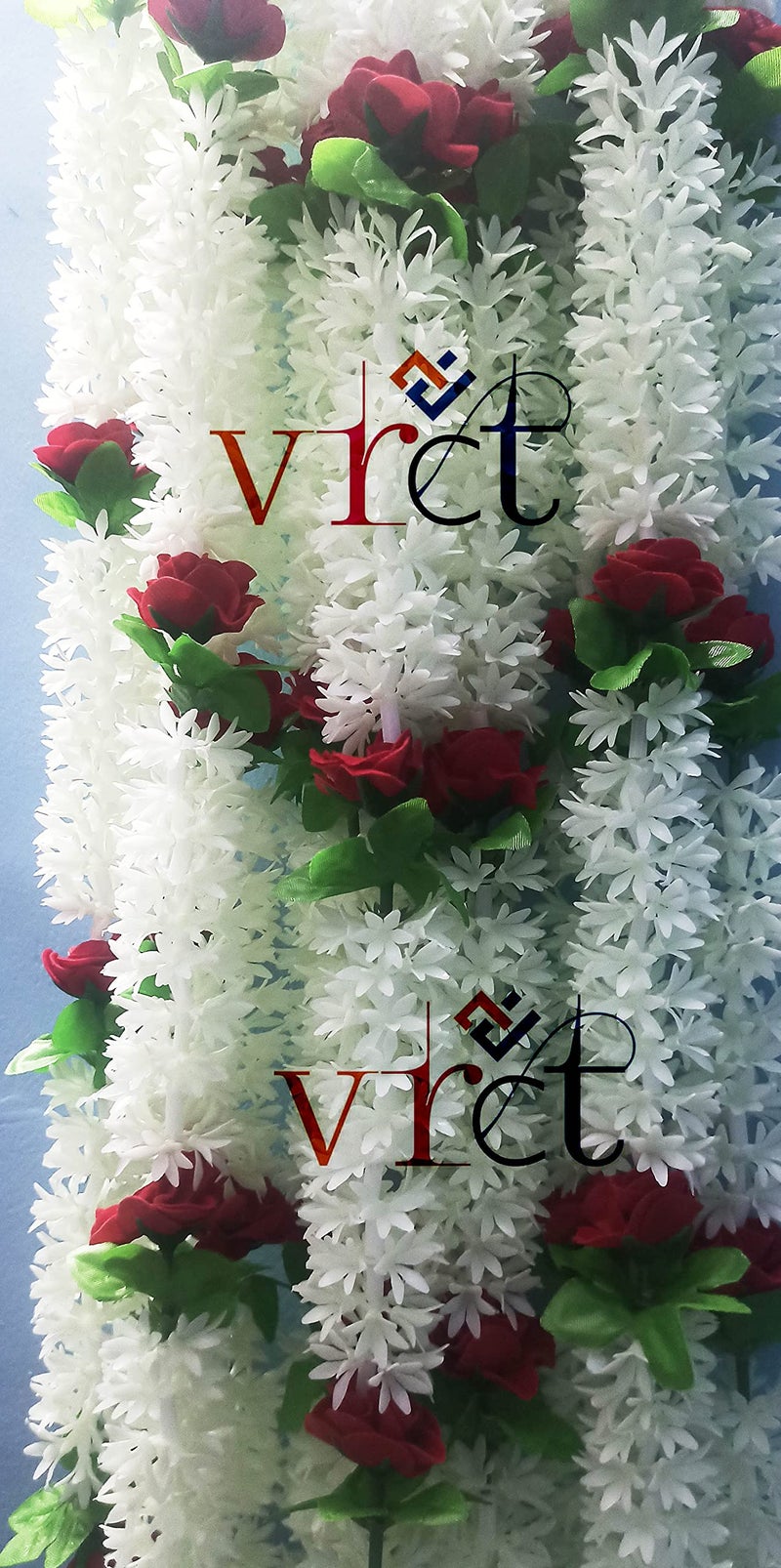 VRCT Artificial Marigold Fluffy Flowers Garlands for Decoration - Pack of 10 (Multicolor) (White) - Image 5