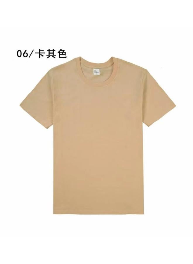 Song Feng Ya Heavy Pure Cotton Solid Color Short Sleeve Plus Size Loose Men's And Women's T-shirt Half Sleeve Round Collar Fashion Pullover Top 