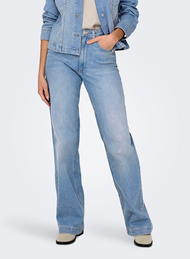 ONLY ONLY Womens Mishy Highwaist Lb Wide Leg Jeans  - Image 3