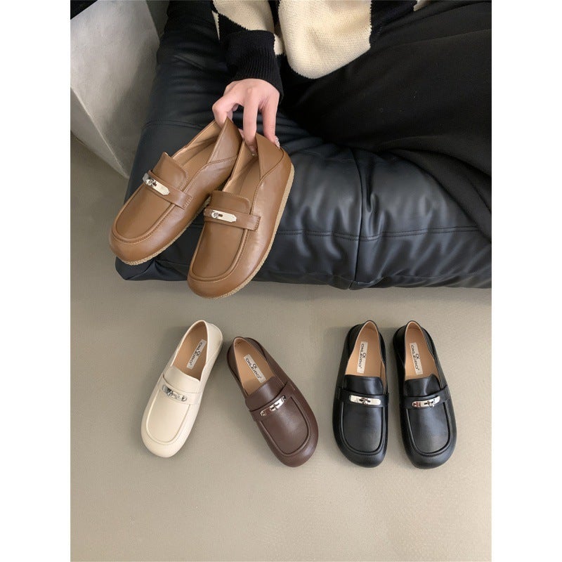 Low-Heeled Soft-Soled Loafers For Women 2025 Autumn New Retro Mori Girl Versatile Slip-On Shoes - Image 5