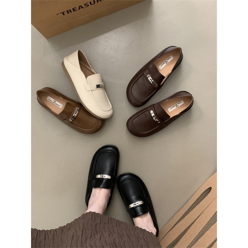 Low-Heeled Soft-Soled Loafers For Women 2025 Autumn New Retro Mori Girl Versatile Slip-On Shoes - Image 3