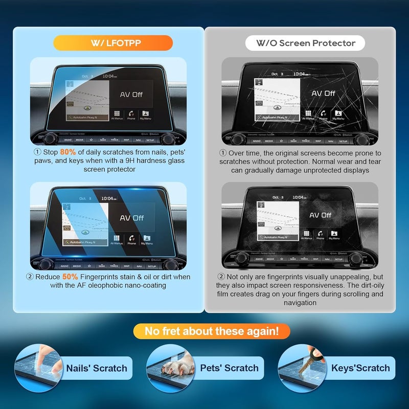 LFOTPP Tempered Glass Screen Protector for Kia Forte - Image 2