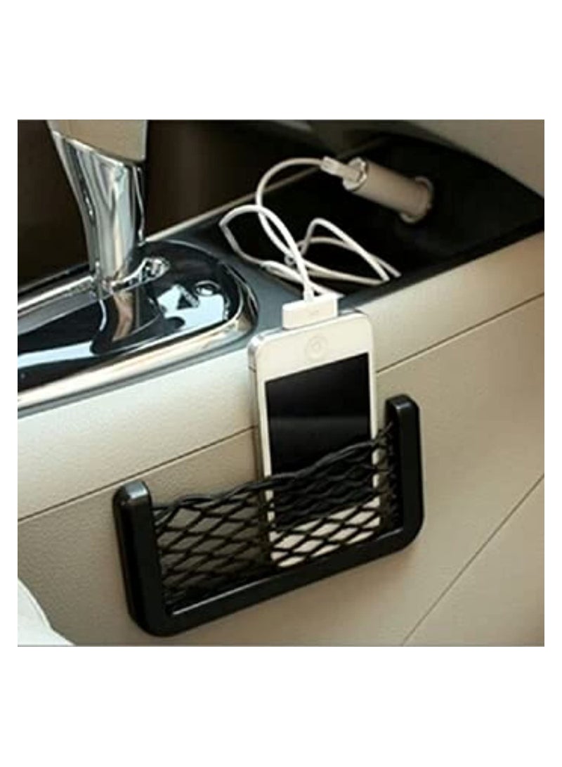 Generic Creative Multi Use Small Storage Net Pocket For Car, Self Adhesive Two Pieces Set  - Image 3