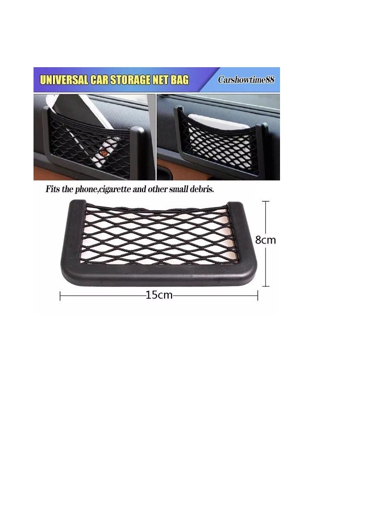 Generic Creative Multi Use Small Storage Net Pocket For Car, Self Adhesive Two Pieces Set  - Image 4