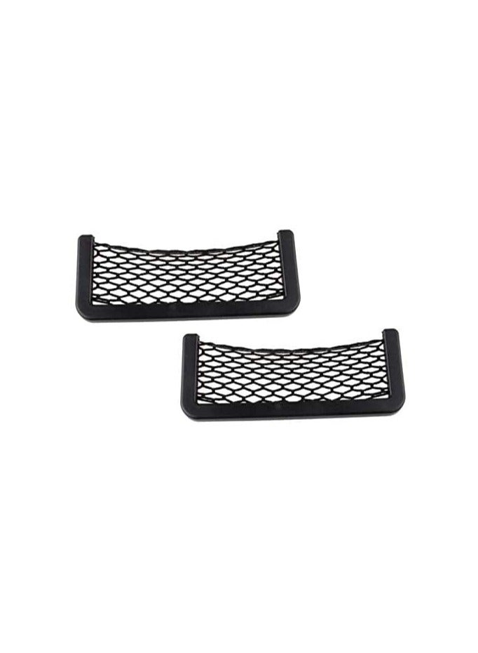 Generic Creative Multi Use Small Storage Net Pocket For Car, Self Adhesive Two Pieces Set  - Image 2