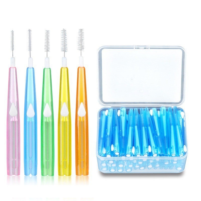 60-Pack Slide Dental Floss Picks Orthodontic Soft Bristle 60 1.2-1.5MM orange 60 1.2-1.5MM orange