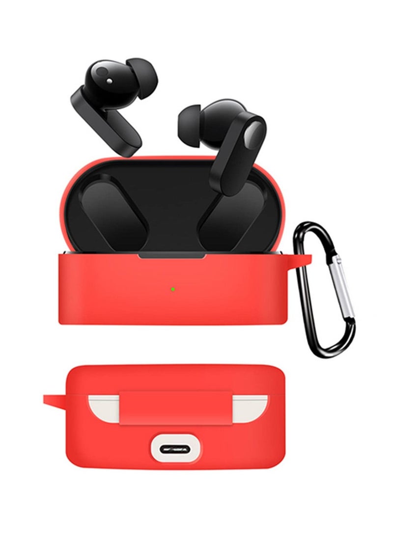 Suitable For OnePlus Buds N Earphone Cover Shell Shockproof for Oneplus Nord Buds Protect Sleeve Dustproof Case With Hook Red