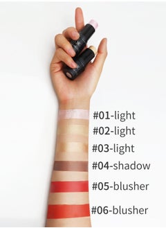 QIC Shimmer Cream Blush Stick for Cheeks Lips Tint Eyes Contour Highlighter Makeup Sticks Lightweight Hydrating Formula Lightweight Blendable Silky Cream Shimmer Blush 06  - Image 4