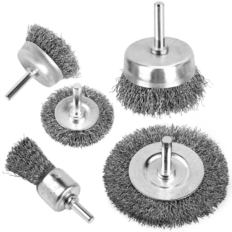 Romeda Wire Brush for Drill, Wire Wheel Brush Cup Set, Wire Wheel for Drill 0.012 Carbon Steel Wire, Drill Wire Brush for Drill 1/4 Inch Arbor for Cleaning Rust, Stripping and Drill Attachment - Image 1