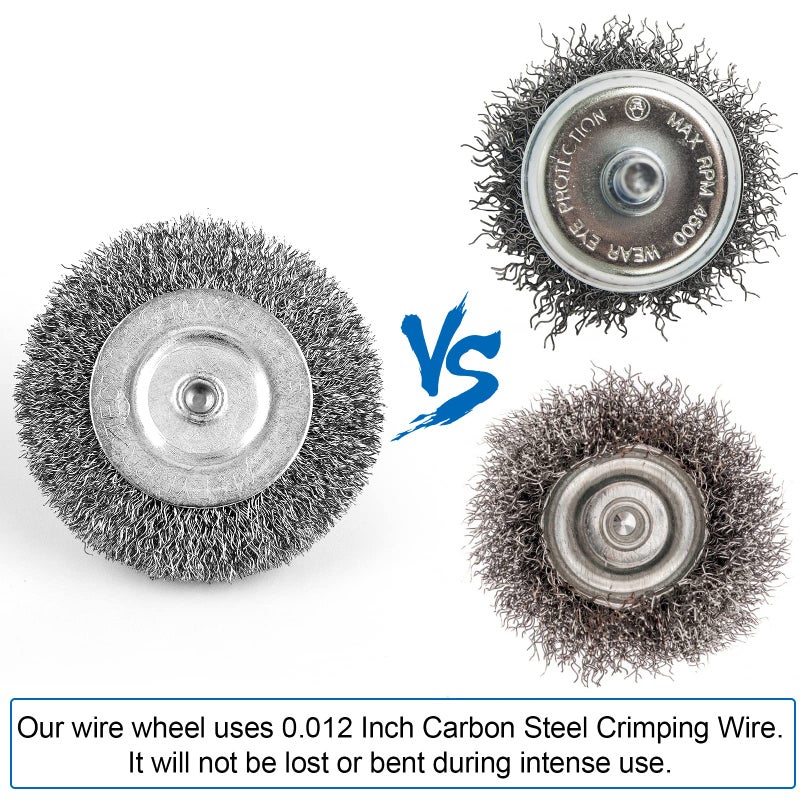 Romeda Wire Brush for Drill, Wire Wheel Brush Cup Set, Wire Wheel for Drill 0.012 Carbon Steel Wire, Drill Wire Brush for Drill 1/4 Inch Arbor for Cleaning Rust, Stripping and Drill Attachment - Image 4
