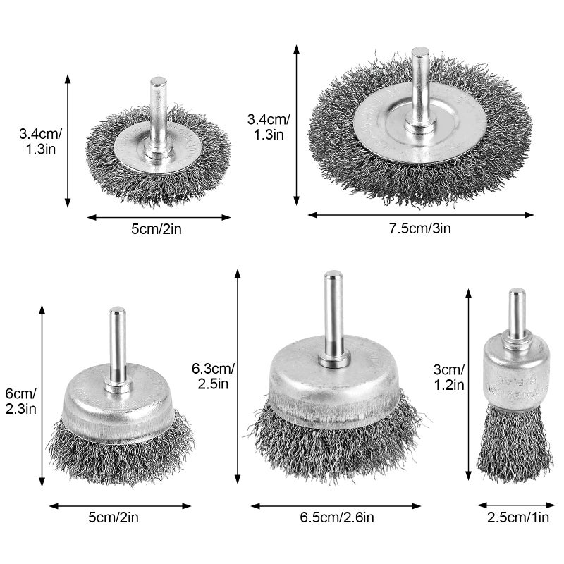 Romeda Wire Brush for Drill, Wire Wheel Brush Cup Set, Wire Wheel for Drill 0.012 Carbon Steel Wire, Drill Wire Brush for Drill 1/4 Inch Arbor for Cleaning Rust, Stripping and Drill Attachment - Image 2